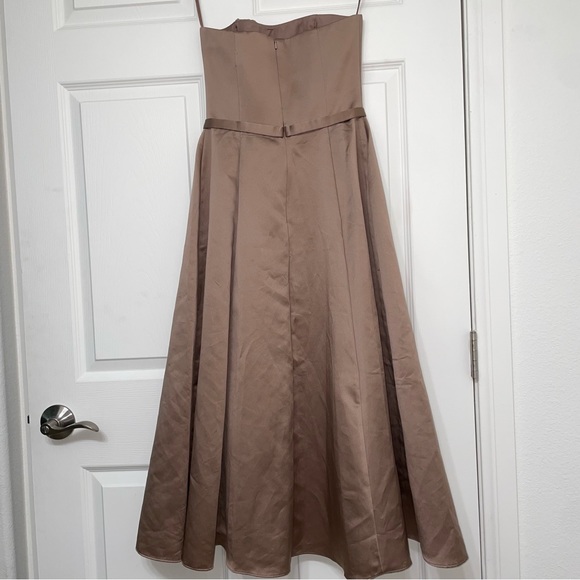 Michaelangelo Satin Taupe Dress - Picture 4 of 15